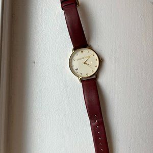 Kate Spade Watch Metro Stainless Steel & Leather Wine and Dine